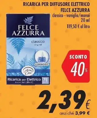 Coop Felce Azzurra Ricarica Per Diffusore Elettrico 20 ml offerta