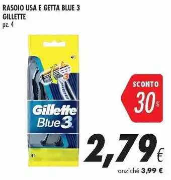 Coop Gillette Rasoio Usa e Getta Blue 3 4 pz offerta