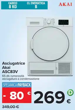 Carrefour Asciugatrice Akai ASC83V offerta