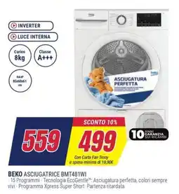 Trony BEKO ASCIUGATRICE BMT481WI offerta