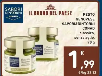 Spazio Conad Pesto genovese sapori&dintorni conad classico, senza aglio, offerta