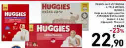 Spazio Conad Pannolini o mutandina little movers huggies mega pack, taglie assortite -pannolini extra care taglia 2, mega pack, 104 pezzi offerta