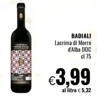 Famila BADIALI Lacrima di Morro d'Alba DOC offerta