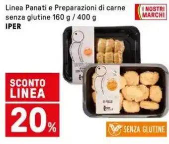 Iper La Grande Linea Panati e Preparazioni di carne senza glutine IPER offerta