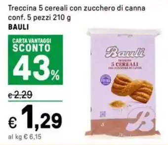Iper La Grande Treccina 5 cereali con zucchero di canna BAULI offerta