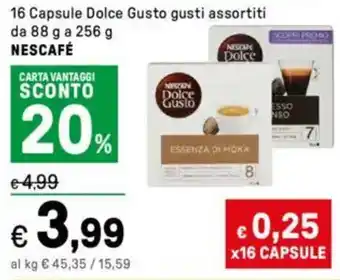 Iper La Grande 16 Capsule Dolce Gusto gusti assortiti NESCAFÉ offerta