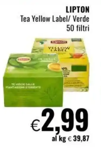 Famila LIPTON Tea Yellow Label/ Verde 50 filtri offerta