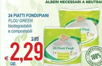 MD Discount Flou green 24 piatti/ piani biodegradabili e compostabili offerta