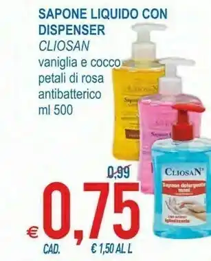 MD Discount Cliosan sapone liquido con dispenser offerta