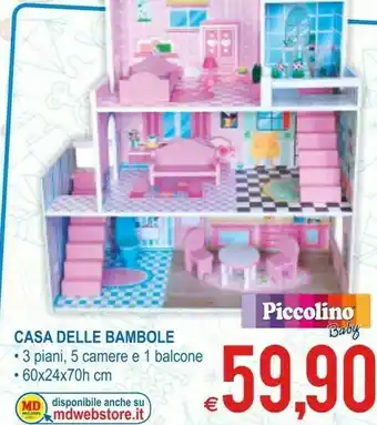 MD Discount Casa delle bambole 60x24x70h cm offerta