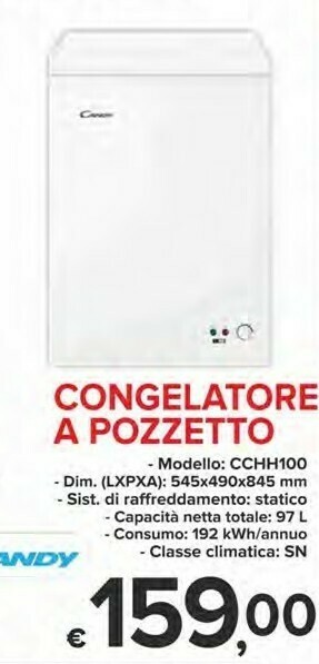 MD Discount Cchh 100 congelatore a pozzo 97 l libera installazione f offerta