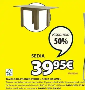 JYSK Tavolo vedde offerta