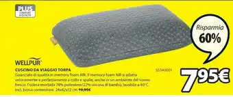 JYSK Wellpur cuscino da viaggio torpa offerta