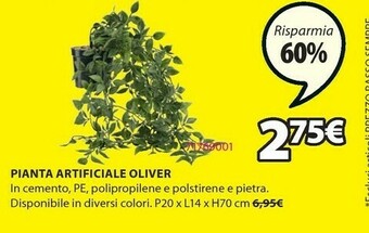 JYSK Pianta artificiale oliver offerta