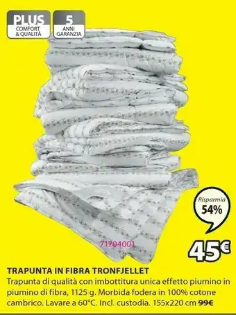 JYSK Trapunta tronfjellet offerta