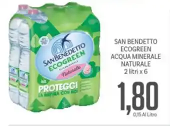 Supermercati Piccolo San bendetto ecogreen acqua minerale naturale offerta