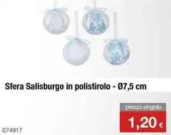 Sfera Salisburgo in polistirolo - Ø7,5 cm