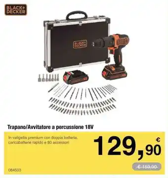 Black+Decker Trapano/Avvitatore a percussione 18V
