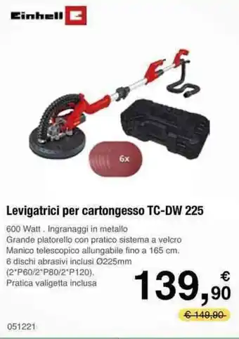Handy fai da te Einhell Levigatrici per cartongesso TC-DW 225 offerta