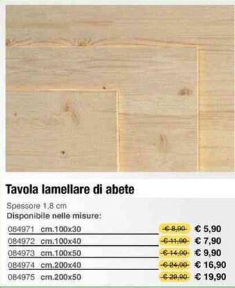 Tavola lamellare di abete cm. 100x30