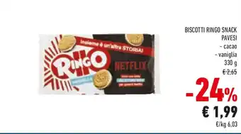 Conad Biscotti ringo snack PAVESI offerta