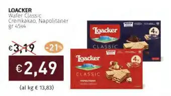 Prezzemolo e Vitale LOACKER Wafer Classic Cremkakao, Napolitaner offerta