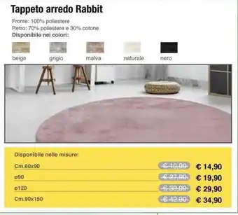 Tappeto arredo Rabbit Cm.60x90