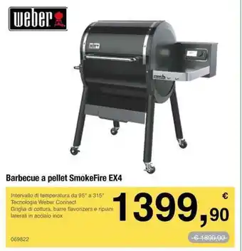 Handy fai da te Weber Barbecue a pellet SmokeFire EX4 offerta