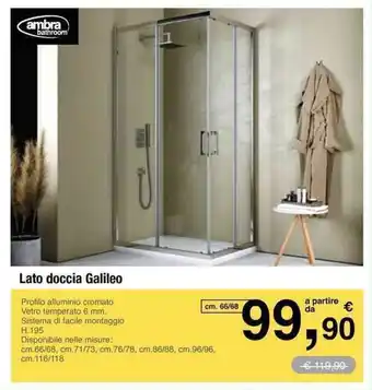 Handy fai da te Ambra Lato doccia Galileo cm.66/68 offerta