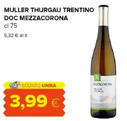 Tigre Muller thurgau trentino DOC MEZZACORONA offerta