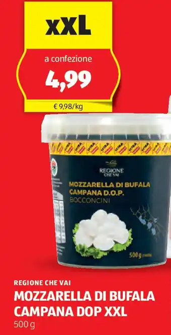 ALDI Regione che vai mozzarella di bufala campana dop xxl offerta