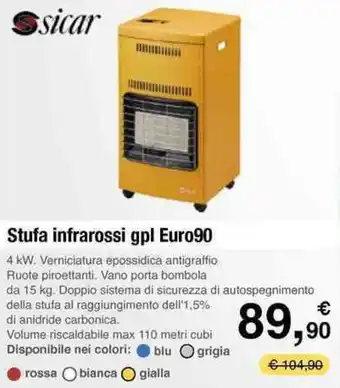 Handy fai da te Sicar Stufa infrarossi gpl Euro90 offerta
