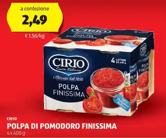 ALDI Cirio polpa di pomodoro finissima offerta