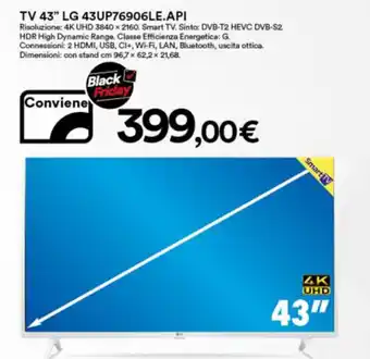 Ipercoop LG 43UP76906LE.API TV 43" offerta