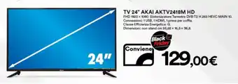 Ipercoop Akai AKTV2418M HD TV 24" offerta