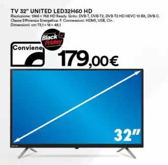 Ipercoop United LED32H60 HD TV 32" offerta