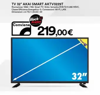 Ipercoop Akai Smart AKTV3229T TV 32" offerta