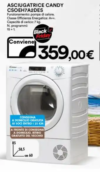 Ipercoop Candy CSOEH7A2DES Asciugatrice offerta