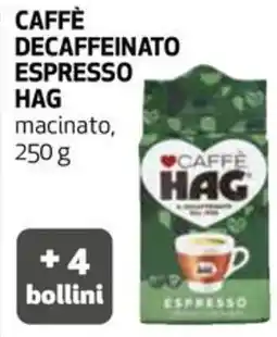 Coop Caffè decaffeinato espresso hag macinato, offerta