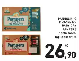 Spazio Conad Pannolini o mutandino baby-dry pampers penta pacco, taglie assortite offerta