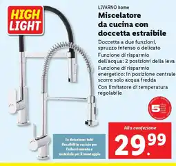 Lidl LIVARNO home Miscelatore da cucina con doccetta estraibile offerta