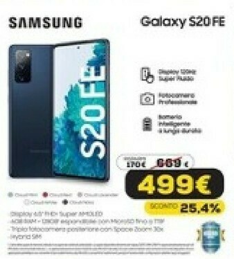 Euronics Galaxy s20 fe offerta
