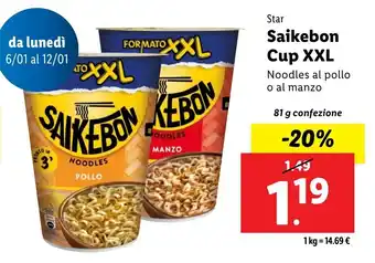 Lidl Star Saikebon Cup XXL offerta