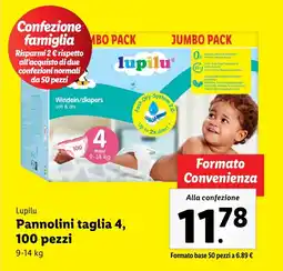 Lidl Lupilu Pannolini taglia 4, 100 pezzi offerta