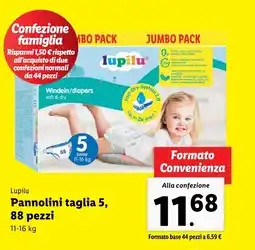Lidl Lupilu Pannolini taglia 5, 88 pezzi offerta