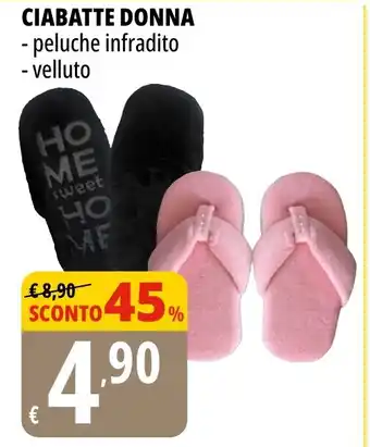 Tigros Ciabatte donna - peluche infradito - velluto offerta