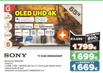 Expert Tv oled xr65a83jaep offerta