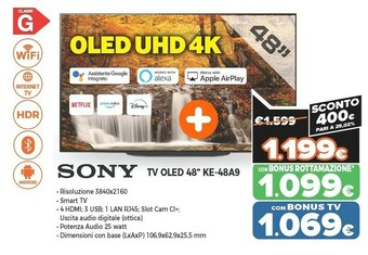 Expert Ke-48a9 - tv oled 48 pollici, android tv 4k hdr ultra hd con processore x1 ultimate e acoustic surface audio (modello 2020, n offerta