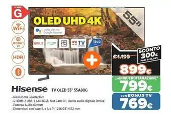 Expert Tv oled 55" 55a80g offerta