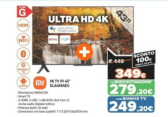 Expert Mi tv p1 43" ela4584eu offerta